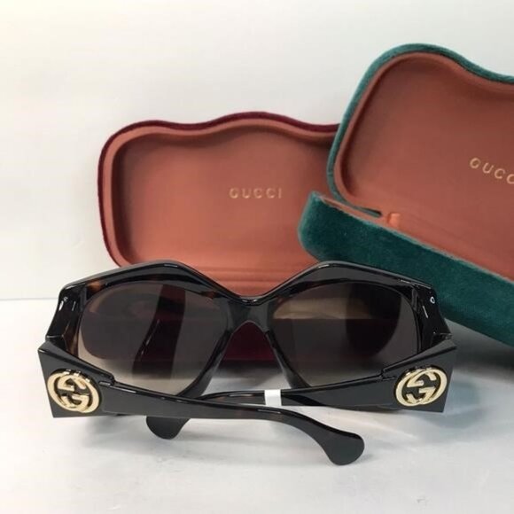 original New Gucci OVERSIZED HAVANA BROWN Sunglasses, GG0875S - 002 - 6 - Picture 6 of 12